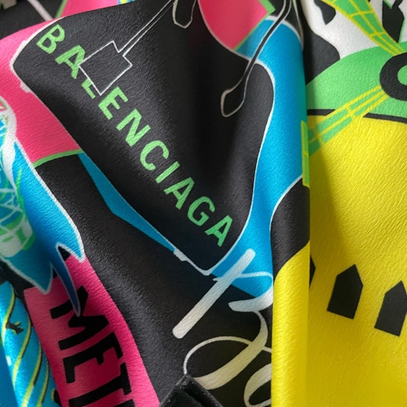 BALENCIAGAParis City Light Pleated Satin Dress NWT - Picture 7 of 15